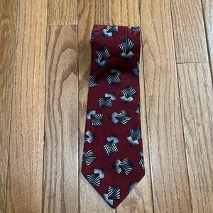 Valenting Pietro Elegant Burgundy Geometric Tie